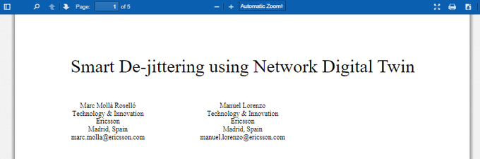 Predict6G's tweet image. 📣Conference paper available | Smart De-jittering using Network Digital Twin.

✍️Researchers from @ericsson, member of the  PREDICT-6G consortium.

It was presented at @IEEEorg #MeditCom.
Read it here: zenodo.org/records/127999…

#ConferencePaper #DigitalTwin #6G