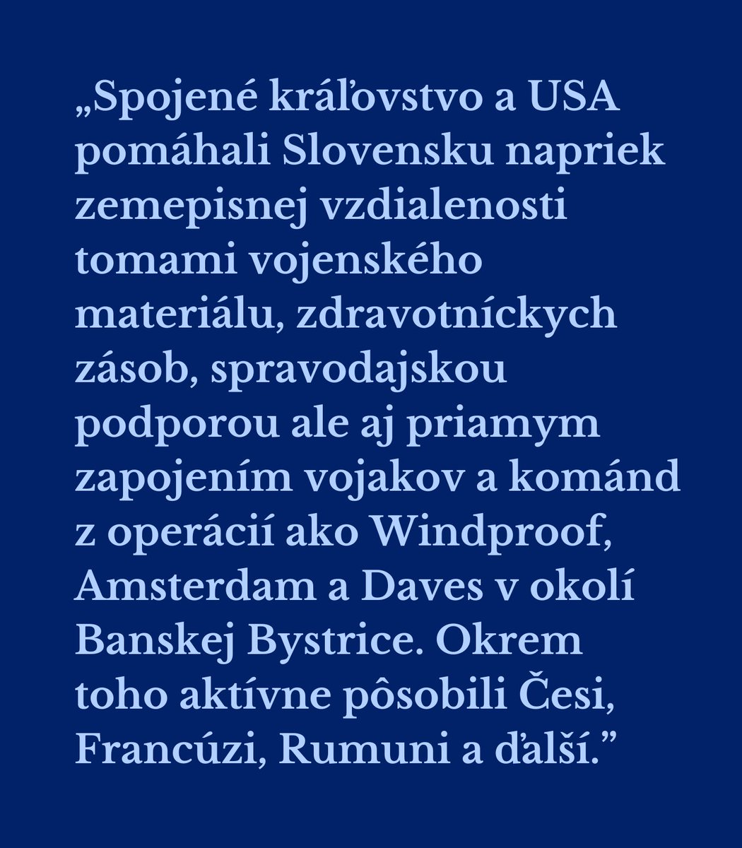 UKinSlovakia's tweet photo. Prečítajte si v čase blížiaceho sa výročia #SNP80 článok o podpore povstania západnými spojencami, od veľvyslancov 🇨🇿, 🇫🇷, 🇷🇴, 🇺🇸 a 🇬🇧 @NigelMBaker1. Zistite viac o význame vtedajšej spojeneckej pomoci pre 🇸🇰.
https://t.co/PPVGiQnefr https://t.co/zLDMaAlG0s