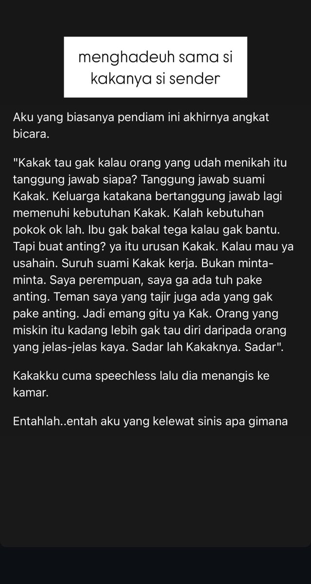 Menurut kalian gimana ni sosmed
Sudah menikah tapi masih ketergantungan sama orang tua