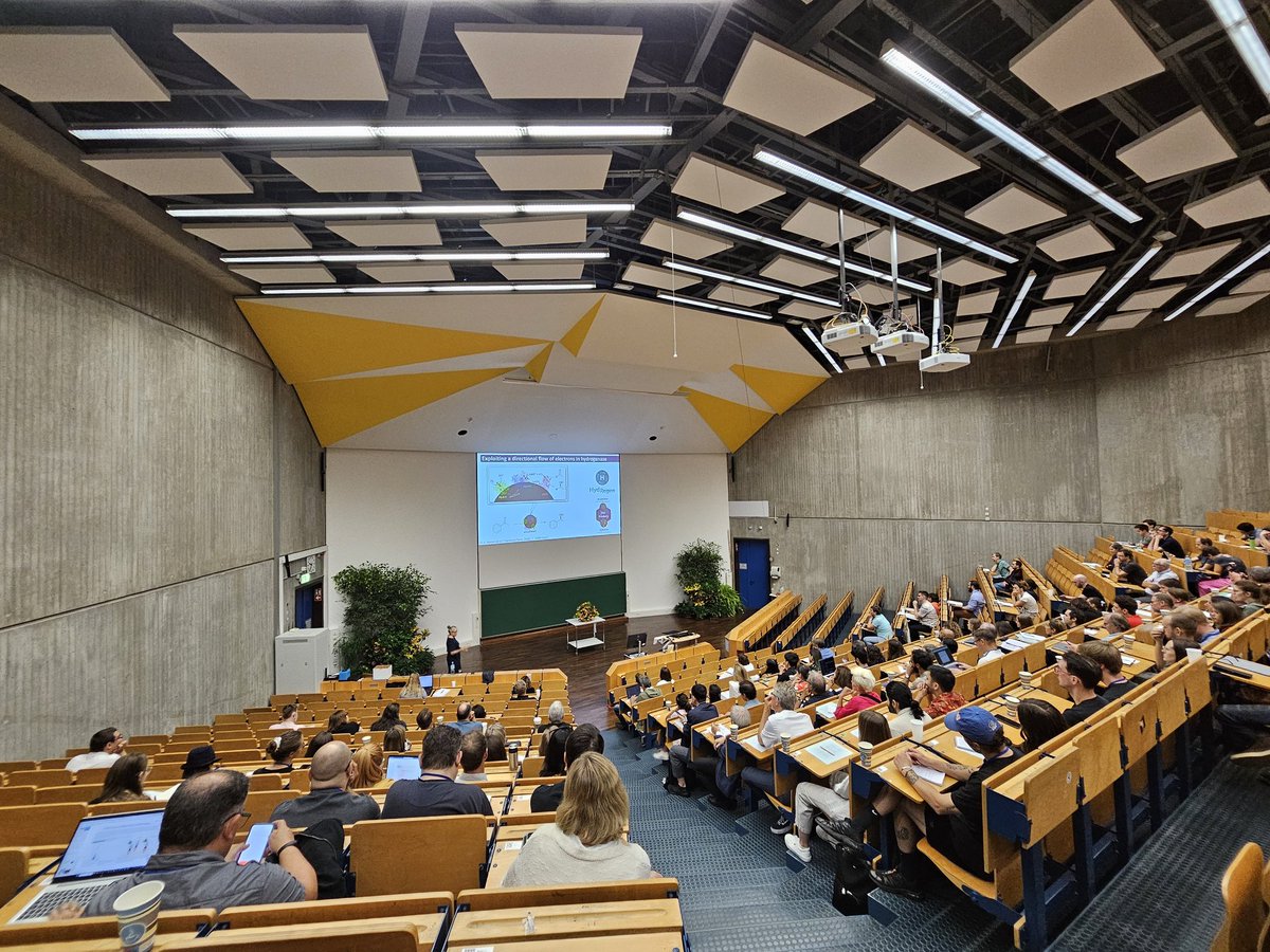 ✨️Day 3 at #EuroBIC17 just started with a great plenary by Kylie Vincent on how to use NiFe #Hydeogenases in #Biotechnology. 

❗️Visit the #Springer booth, check out our books &amp; journals in #BioinorganicChemistry &amp; talk to our editors <a href="/vanvleesenbloed/">C.</a> <a href="/SofChemistry/">Sofia Costa</a>