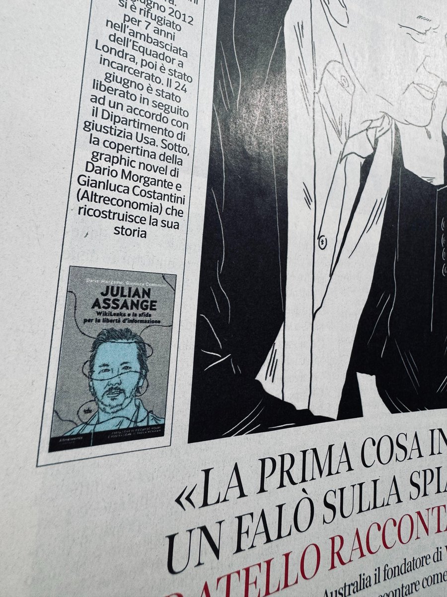 Gianluca Costantini (@channeldraw) on Twitter photo "Our first shared experience: a bonfire on the beach."
I'm happy to have contributed with my portrait of Julian Assange to <a href="/martaserafini/">marta serafini</a>'s interview with <a href="/GabrielShipton/">Gabriel Shipton</a>, Julian's brother. You can read the interview in <a href="/7Corriere/">7 Corriere</a>, the supplement of the Italian newspaper "Our first shared experience: a bonfire on the beach."
I'm happy to have contributed with my portrait of Julian Assange to <a href="/martaserafini/">marta serafini</a>'s interview with <a href="/GabrielShipton/">Gabriel Shipton</a>, Julian's brother. You can read the interview in <a href="/7Corriere/">7 Corriere</a>, the supplement of the Italian newspaper
