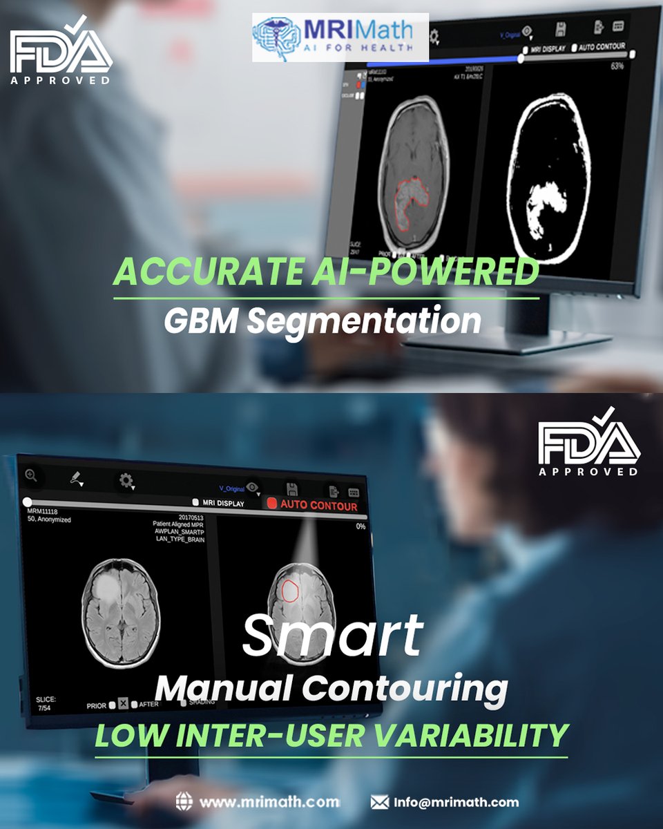 Accurate AI Labeling: Provides precise GBM FLAIR and T1c sequence labeling to support clinical decision-making.
Smart Manual Contouring: Lowers inter-user variability and facilitates easy review and approval processes.

For more info:
info@mrimath.com
mrimath.com