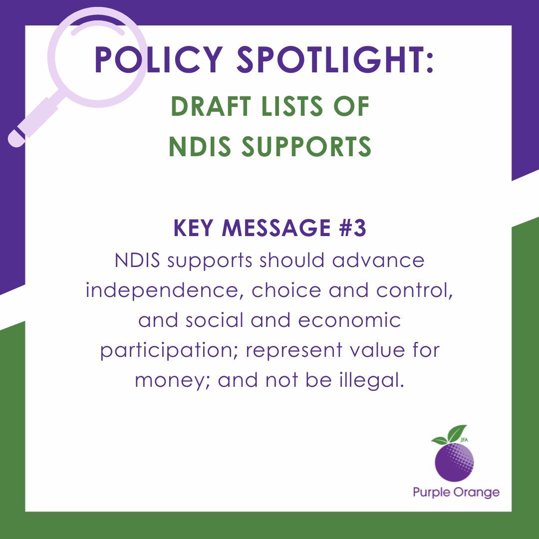 Policy spotlight 💡
Draft list of NDIS supports

Federal Parliament passed the NDIS Bill. But this is not the end. The Govt proposes to implement Section 10 of the Bill through a new Rule with lists of what are and are not NDIS supports.

Our response: buff.ly/3YWQjaR