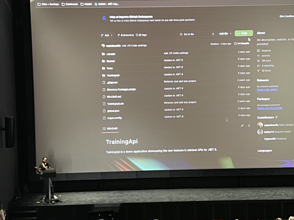 Code Therapist 🇺🇦 (@code_therapist) on Twitter photo Starting the <a href="/dotnetday_ch/">DotNetDay CH</a> 2024 keynote with <a href="/maddymontaquila/">maddy montaquila</a>, <a href="/captainsafia/">Safia</a> and <a href="/jfversluis/">Gerald Versluis</a> 🎉 Starting the <a href="/dotnetday_ch/">DotNetDay CH</a> 2024 keynote with <a href="/maddymontaquila/">maddy montaquila</a>, <a href="/captainsafia/">Safia</a> and <a href="/jfversluis/">Gerald Versluis</a> 🎉