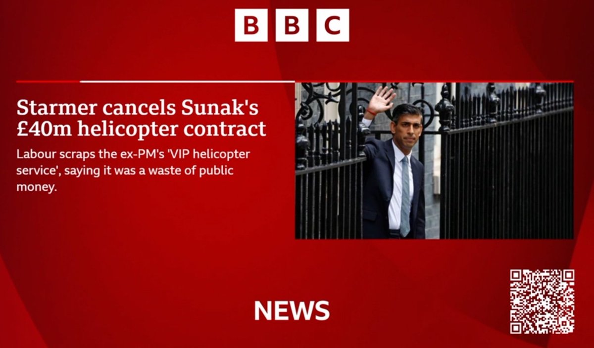 Keir Starmer has cancelled Rishi Sunak's £40m VIP helicopter service.