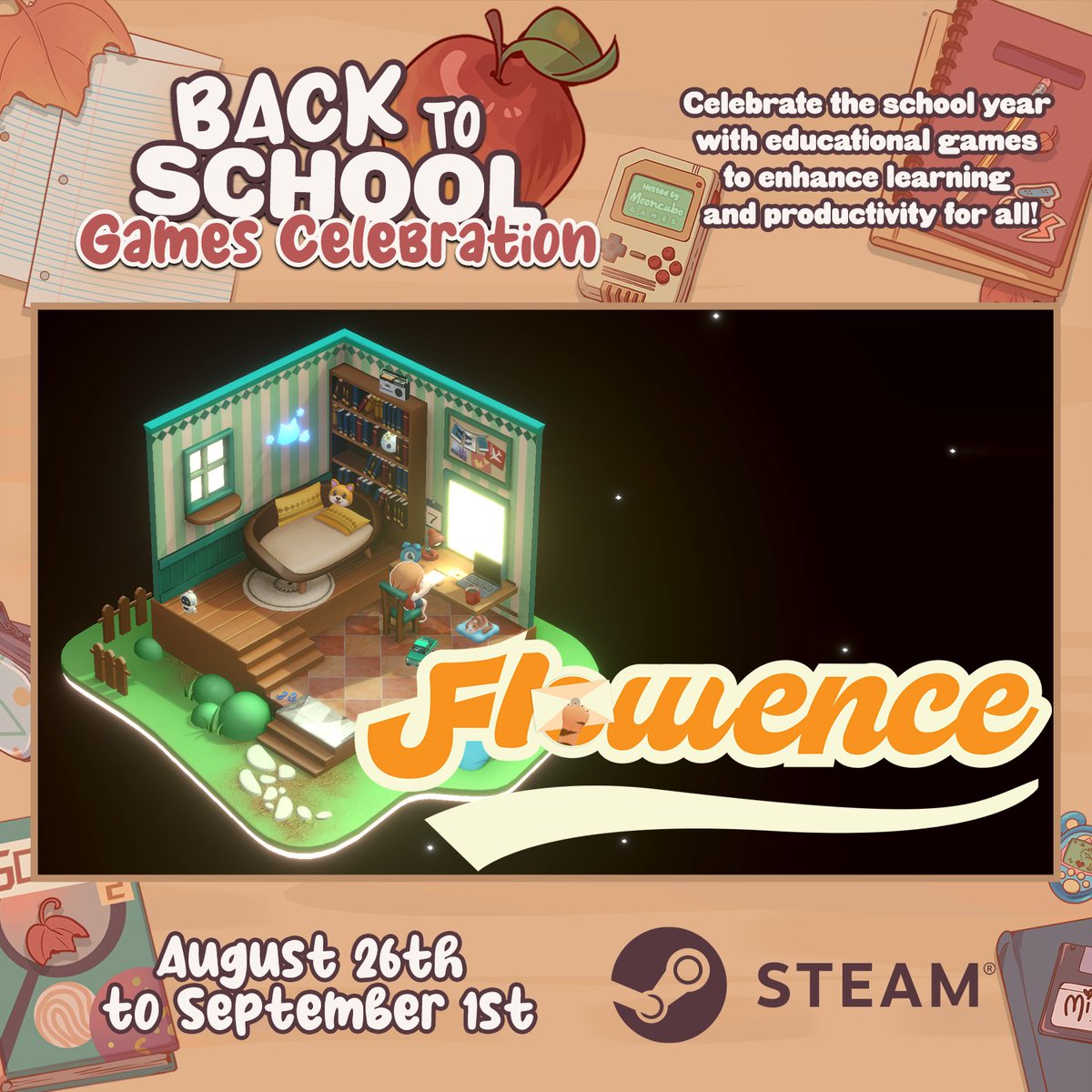 Tony Wang (@wangrenxin) on Twitter photo Three games developed or co-developed by me—GB BASIC, The Legend of Pomodoro, and Flowence—are part of the Back to School Games Celebration from Aug. 26 to Sep. 1! store.steampowered.com/sale/BacktoSch…
Thanks to <a href="/wearemooncube/">Mooncube Games</a> and <a href="/SpiritCityLofi/">Spirit City: Lofi Sessions - PC/MacOS</a> for hosting! #gamedev #indiedev #gbdev Three games developed or co-developed by me—GB BASIC, The Legend of Pomodoro, and Flowence—are part of the Back to School Games Celebration from Aug. 26 to Sep. 1! store.steampowered.com/sale/BacktoSch…
Thanks to <a href="/wearemooncube/">Mooncube Games</a> and <a href="/SpiritCityLofi/">Spirit City: Lofi Sessions - PC/MacOS</a> for hosting! #gamedev #indiedev #gbdev