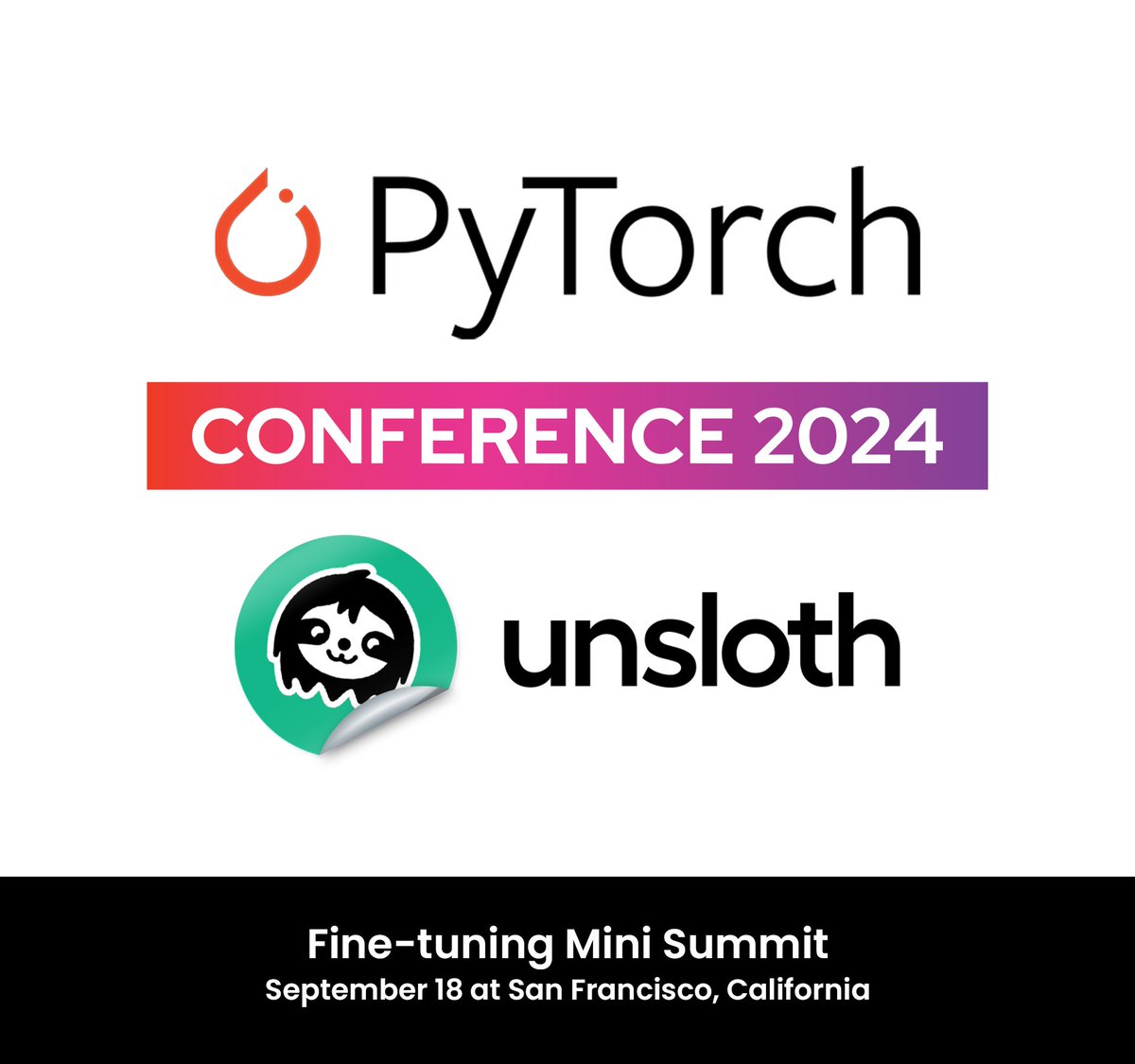 Daniel Han (@danielhanchen) on Twitter photo I'll be at the <a href="/PyTorch/">PyTorch</a> Conference on Sept 18 to talk about Triton kernels, CUDA, finetuning, hand deriving derivatives, backprop, <a href="/UnslothAI/">Unsloth AI</a> & more!
Thanks to <a href="/kakemeister/">Kartikay Khandelwal</a> for inviting me! If anyone has burning questions, lmk! Or come and say hi!
Event: events.linuxfoundation.org/pytorch-confer… I'll be at the <a href="/PyTorch/">PyTorch</a> Conference on Sept 18 to talk about Triton kernels, CUDA, finetuning, hand deriving derivatives, backprop, <a href="/UnslothAI/">Unsloth AI</a> & more!
Thanks to <a href="/kakemeister/">Kartikay Khandelwal</a> for inviting me! If anyone has burning questions, lmk! Or come and say hi!
Event: events.linuxfoundation.org/pytorch-confer…