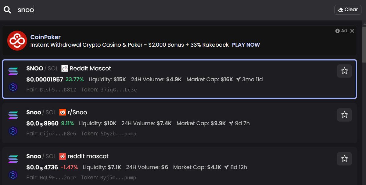 thetostoo's tweet photo. Are we all forgetting about the real Reddit mascot? 😁

Its name is $SNOO, and it is actively traded in three pairs with market caps lower than $15k 👀

Consider betting small on all three because $SNOOFI, the Reddit dog, is becoming a real cultural icon, and $SNOO is sure to follow 🚀

$SNOOFI $WDOG $TBULL $BULL #WSB $GME $AMC $SOL $SICKO $SMH