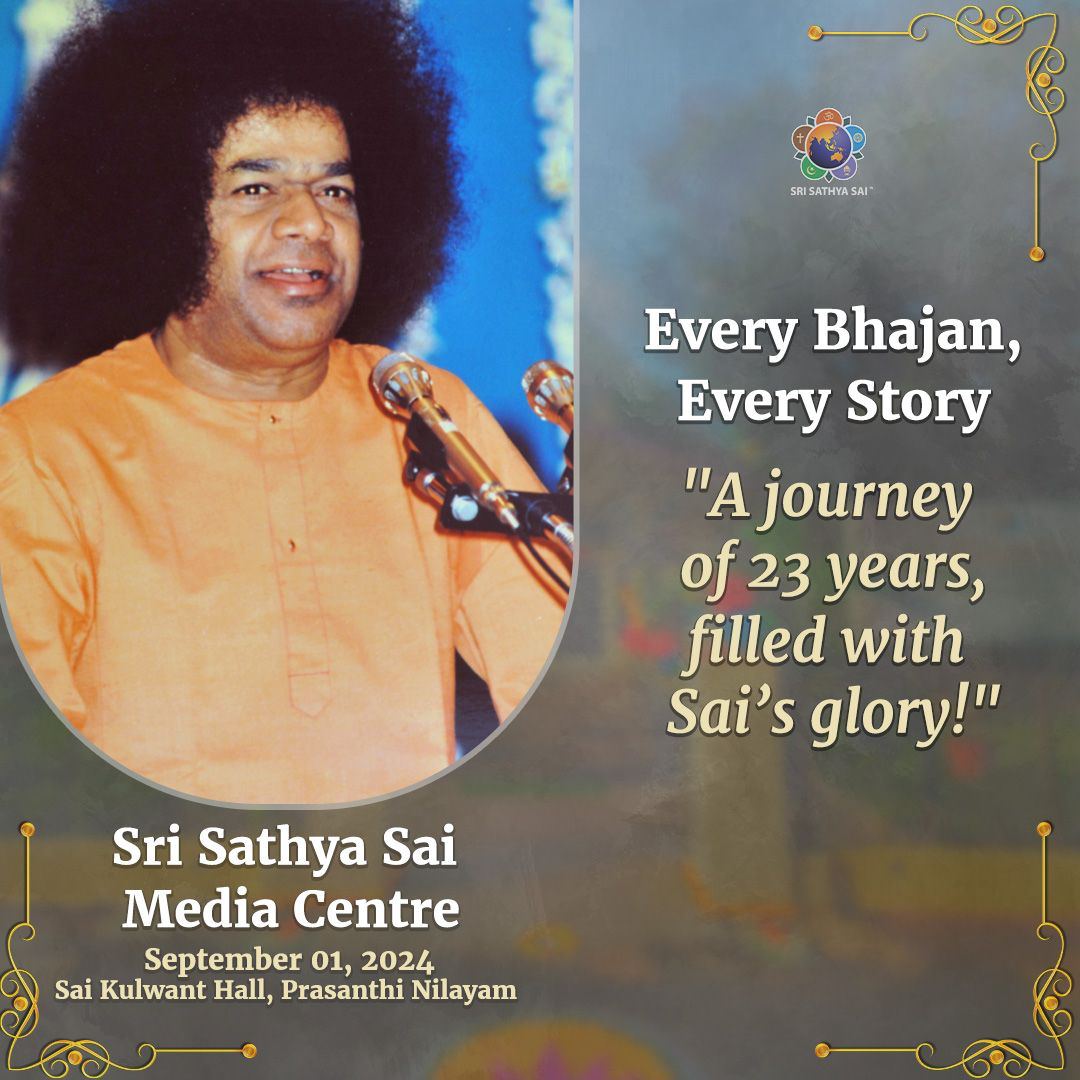 TheSathyaSai's tweet photo. Every Bhajan, Every Story
”A journey of 23 years, filled with Sai’s glory!”
23rd Anniversary Celebrations of Sri Sathya Sai Media Centre | September 01, 2024
#23rdAnniversaryofSSSMC
#RadioSai #SSSMC https://t.co/L6JsmI7WcH