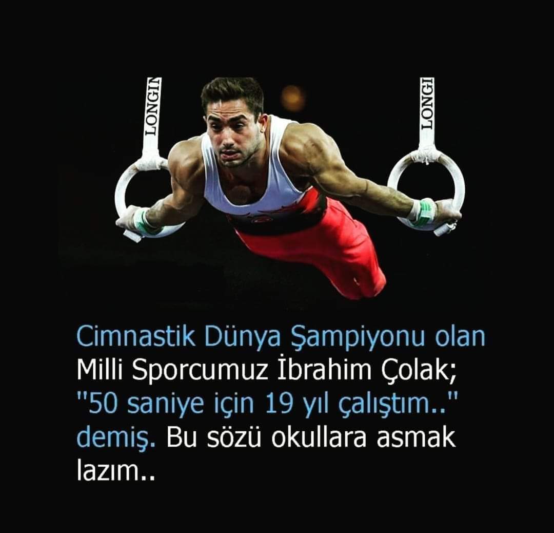 50 saniye için 19 yıl çalıştım."
Aşağıdaki aforizma da benden gelsin:
ŞAMPİYONLUKLAR, UZUN ve AĞIR MESAİLER İLE ELDE EDİLİR. 
Kadircan Keskinbora
#Sampiyon #AgirMesai