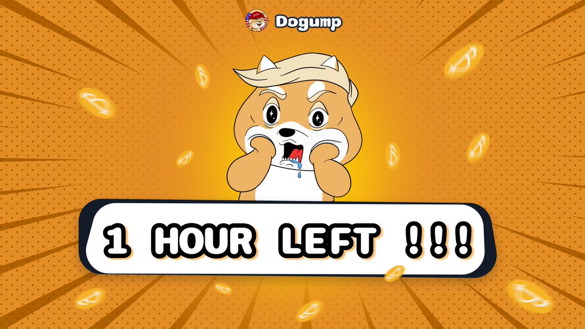 Dogump_Official's tweet photo. ⏳ 1 HOUR LEFT - Are you ready to kick start IDO event with #DOGUMP?
⏰ Less than 1 hour left! What a nice day to purchase some #DOGUMP
Total IDO: 10 Billion DOGUMP
💰IDO PRICE : $0.00001
💰Listing price: $0.00005
📌DOGUMP will be listed on September 9, 2024. https://t.co/vHtKmsOYNY