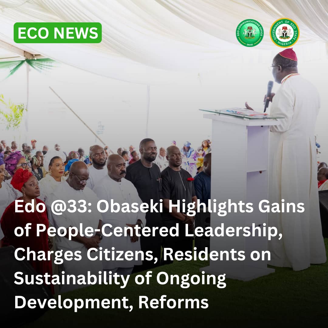 eco_edostate's tweet photo. Edo @33: Obaseki Highlights Gains of People-Centered Leadership, Charges Citizens, Residents, on Sustainability of Ongoing Development, Reforms

Click this link to read more...https://t.co/HzzQemx50h https://t.co/oubNKKYdoJ
