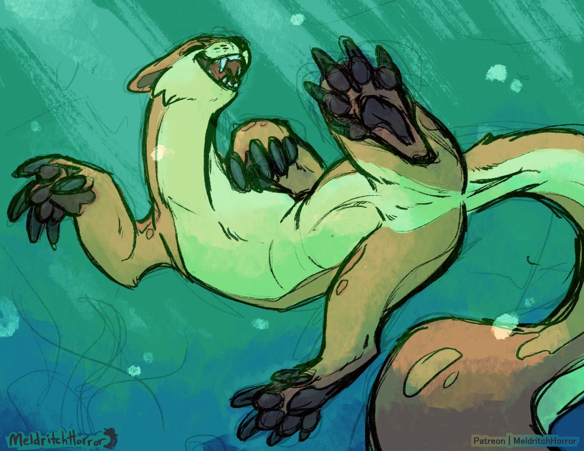 MeldritchHorror's tweet photo. Dreamsicle Lutari 🦦🌊✨ 

Twirling beneath the waves :3 https://t.co/2F8EhVmhX9