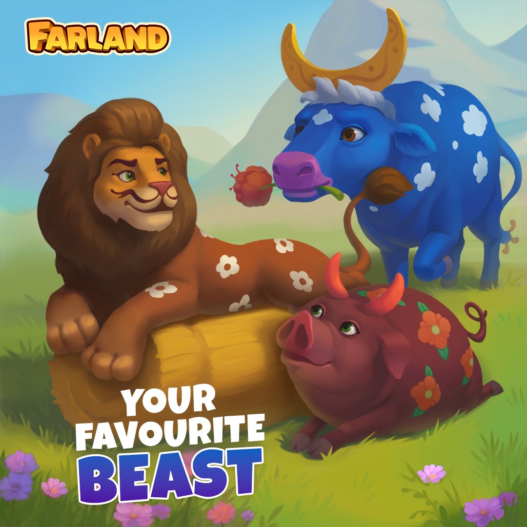 FarlandGame's tweet photo. Hi, Farlanders!
Our event is coming to an end. Did you enjoy the mission with the marvelous beasts? Which one is your favorite — Lion Veles🦁, Pig Uslada🐷, or Bullock Rogan🐂? Let us know in the comments!#quartsoft #farland #game #farland_game #gameevent https://t.co/IkvEWN5lxJ