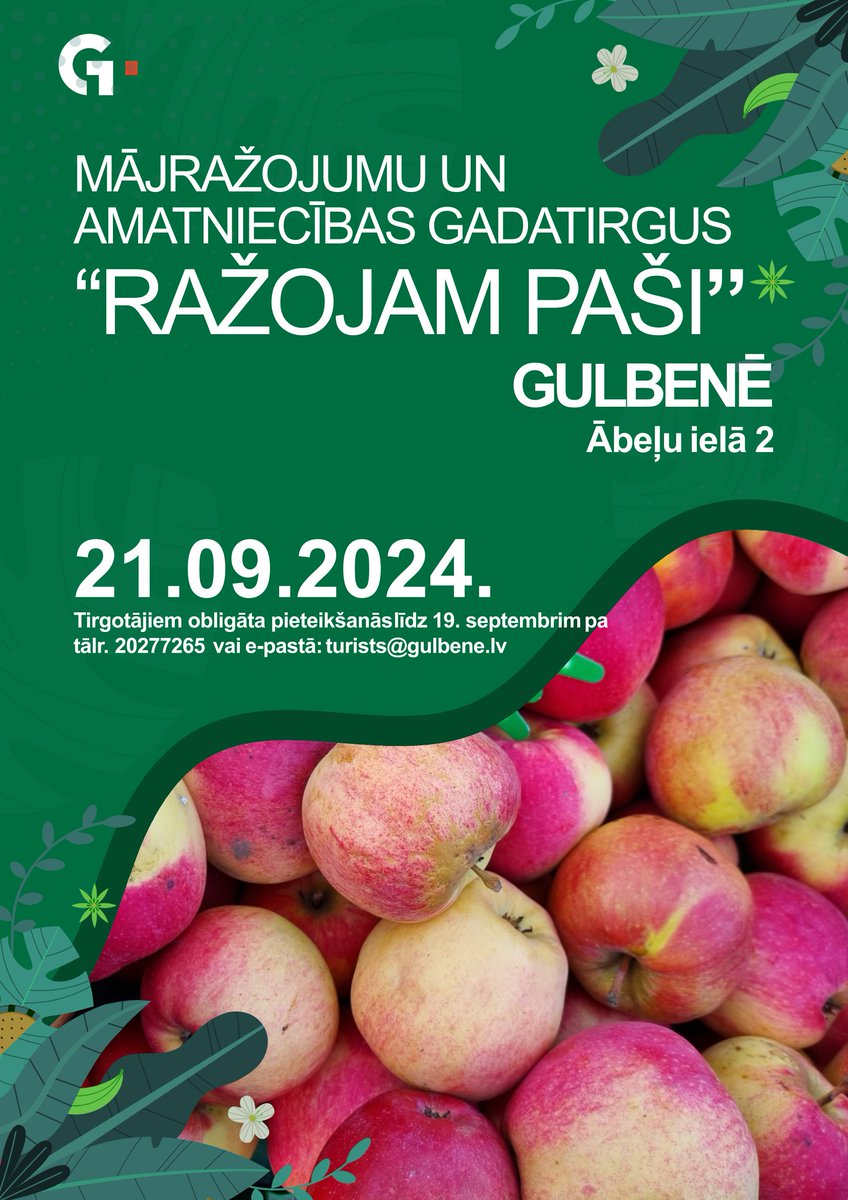21.septembrī no plkst. 9:00 līdz 14:00 gaidīsim ikvienu uz andeli un rudens saulgriežu svinībām centrālajā skvērā Gulbenē! Tirgus atmosfēru bagātinās "Rahu The Fool" priekšnesumi, rotaļas, dejas un radoša darbošanās! Vairāk: visitgulbene.lv/lv/jaunumi/raz…