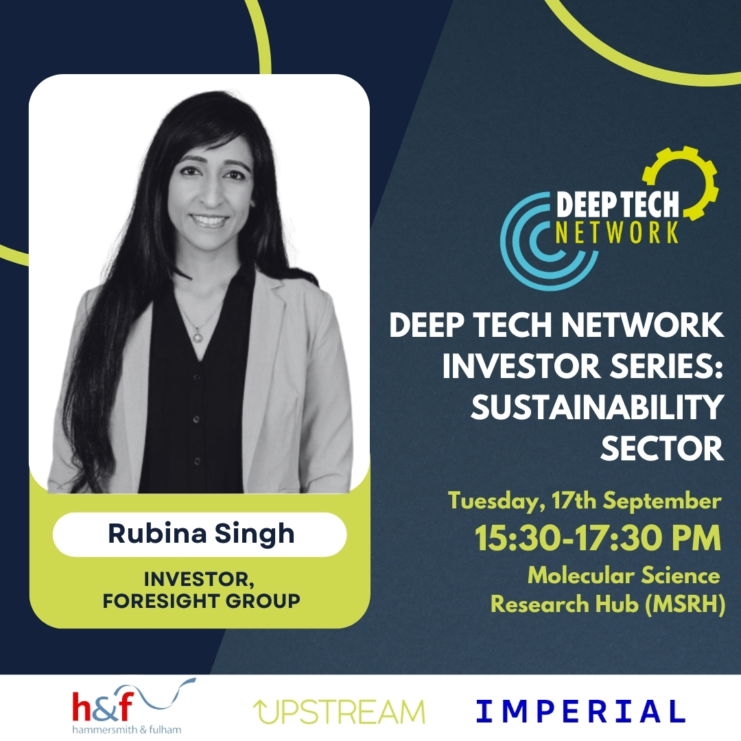 HelloUpstream's tweet image. 🌟 Pleased to feature Rubina Singh, Investor at Foresight Group, at our next DeepTech Network event! Don’t miss her insights on deeptech, climate-tech, and innovation.
👉🏼 Join us and catch her talk!: eventbrite.co.uk/e/deep-tech-ne…
#DeepTechNetwork #Sustainability
