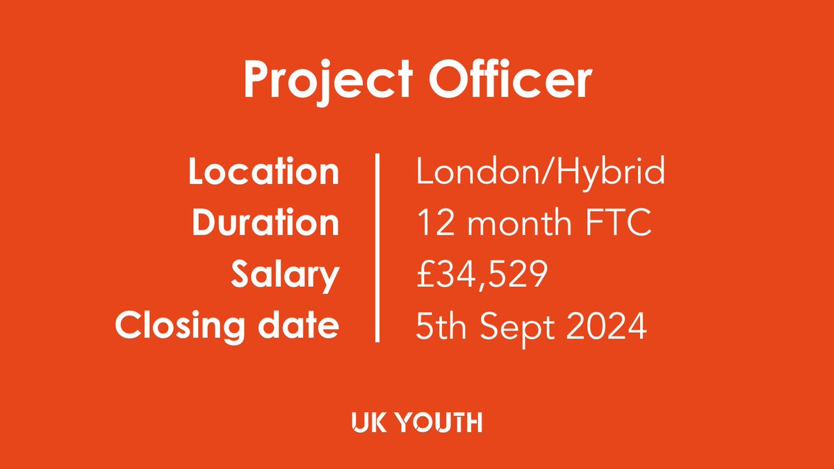There's still time to apply to be our next Project Officer

This role supports the management of our internal systems, data and processes as well as our Ambition project management portfolio 👇
ukyouth.org/about-us/work-…