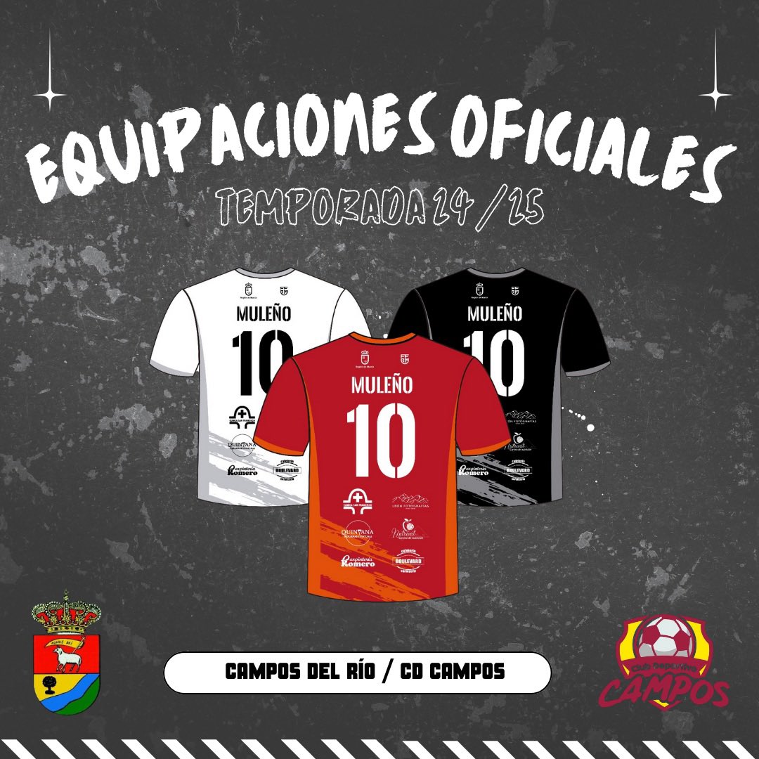 CD Campos (@cdcampos2) on Twitter photo ‼️ Arrancamos el martes con la presentación de las camisetas de juego de la temporada 24/25. ‼️
🙏🏽🤝🏽 Junto a <a href="/ArgiusGrupo/">Grupo argius</a> buscaremos conseguir los objetivos marcados.
ℹ️ Si está interesad@ en ellas pase por la cantina o póngase en contacto con los entrenadores del club. ‼️ Arrancamos el martes con la presentación de las camisetas de juego de la temporada 24/25. ‼️
🙏🏽🤝🏽 Junto a <a href="/ArgiusGrupo/">Grupo argius</a> buscaremos conseguir los objetivos marcados.
ℹ️ Si está interesad@ en ellas pase por la cantina o póngase en contacto con los entrenadores del club.
