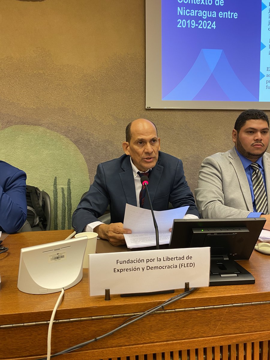UPRinfo's tweet photo. #PS47 @GuillermoMedr13 raised concerns on #FreedomofExpression & #DigitalRights in Nicaragua. They recommended to guarantee the freedom of communication medias, and to derogate to restrictive laws against #FreedomofExpression. #UniversalPeriodicReview https://t.co/6Dg0BAOL8q