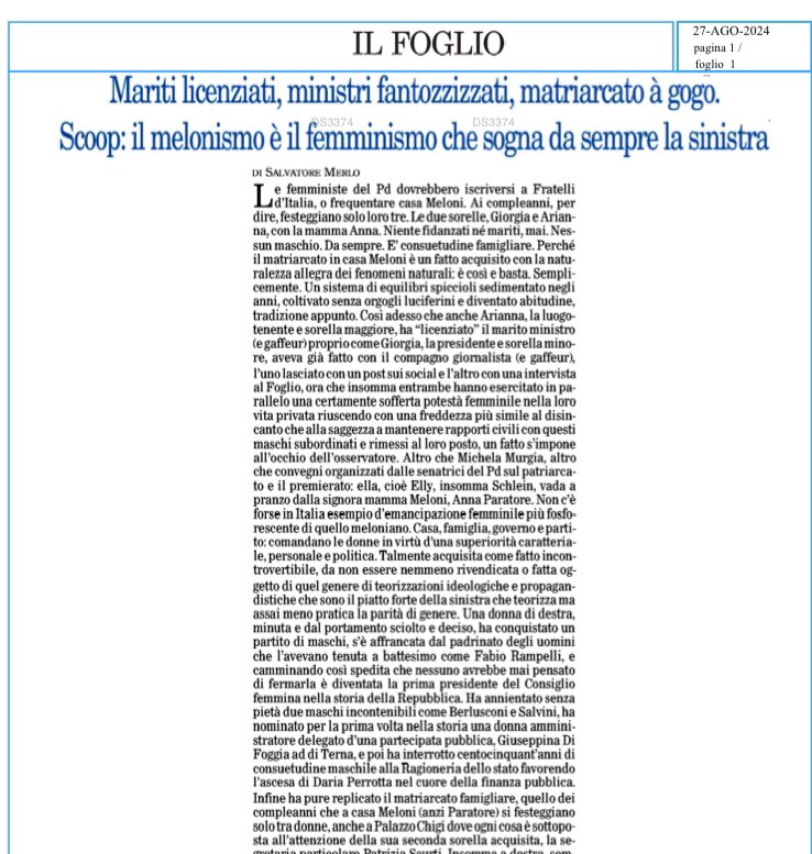 manginobrioches's tweet image. Per Merlo il femminismo coincide col matriarcato, meglio se speculare al peggior patriarcato, e il tono resta sempre, inevitabilmente, quello del #mansplaining (o minchiarimento). Non se ne esce, mie care.
