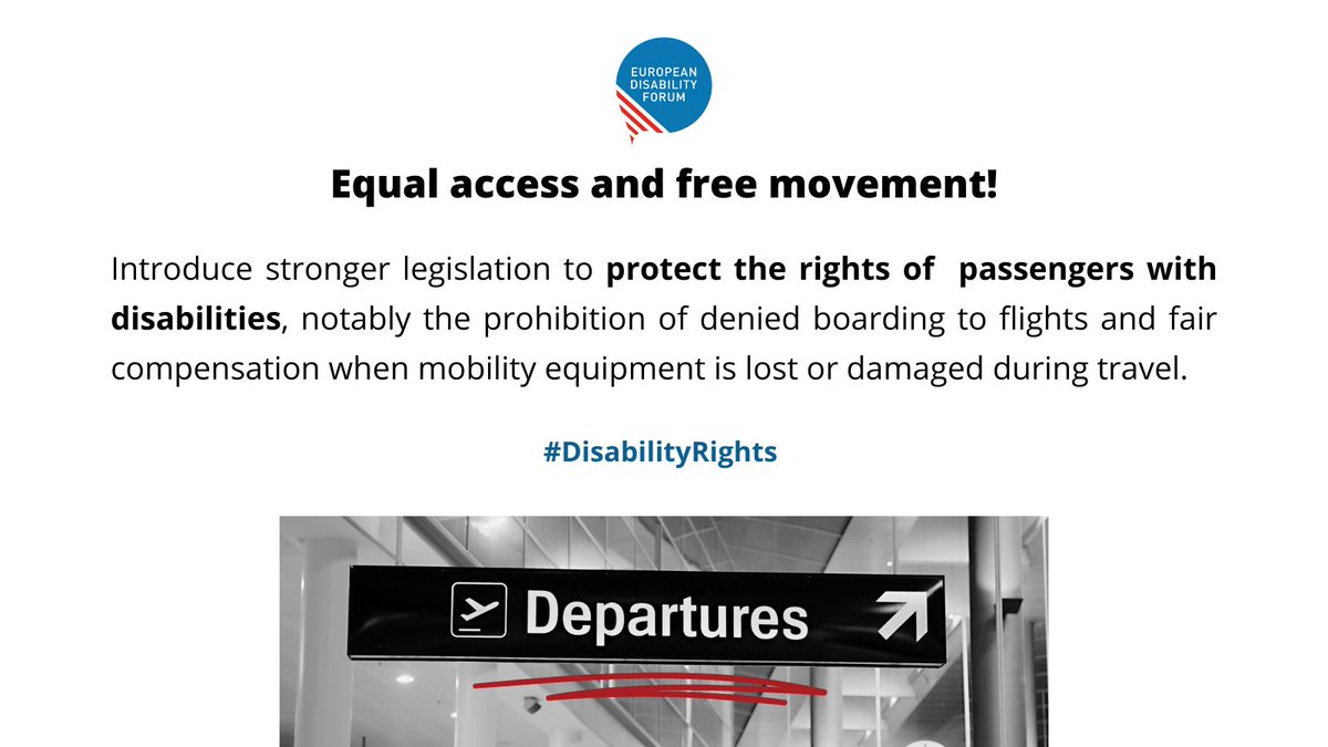Despite existing laws, EU transport systems are still inaccessible to many passengers with disabilities: buff.ly/3Gl5i31

We need stronger legislation to prevent boarding denial, protect mobility equipment, ensure accessible info &amp; assistance.

We need an #AccessibleEU!