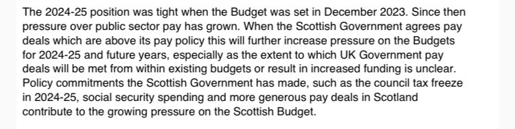 Scottish Fiscal Commission makes clear ‘much’ of ⁦<a href="/scotgov/">Scottish Government</a>⁩ squeeze on finances is down to SNP decisions on public sector pay, benefits and the council tax freeze. SNP ministers have been blaming Westminster ‘austerity’