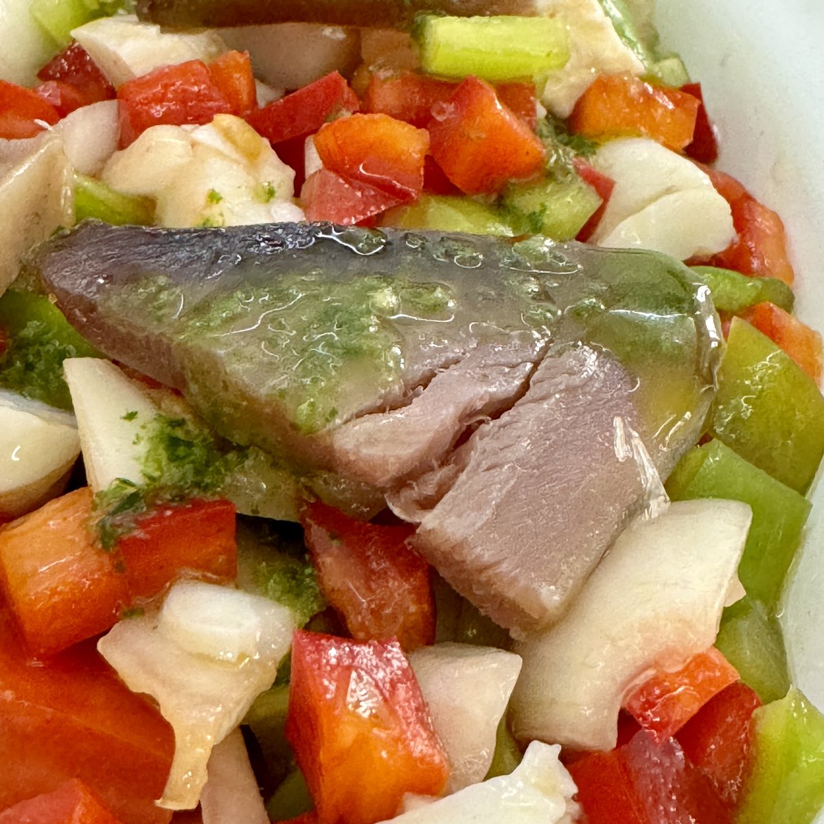 Salpicón de mariscos 🧅🫑🍅🦐🐟 
<a href="/CSalmedina/">Cerveceria Salmedina</a> #sevilla #tapas
#sevillatapas #azahartapas