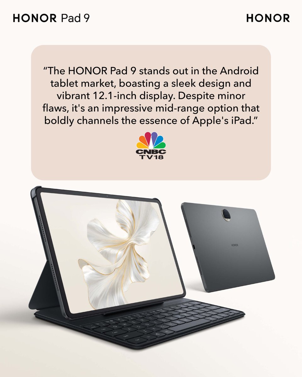 cp_khandelwal's tweet photo. HONOR Pad 9: Making waves in the Android tablet market! 📱✨ Check out what CNBC TV 18 has to say about our standout performer. #HONORPad9 #TechRevolution https://t.co/dAHNhRrbHp