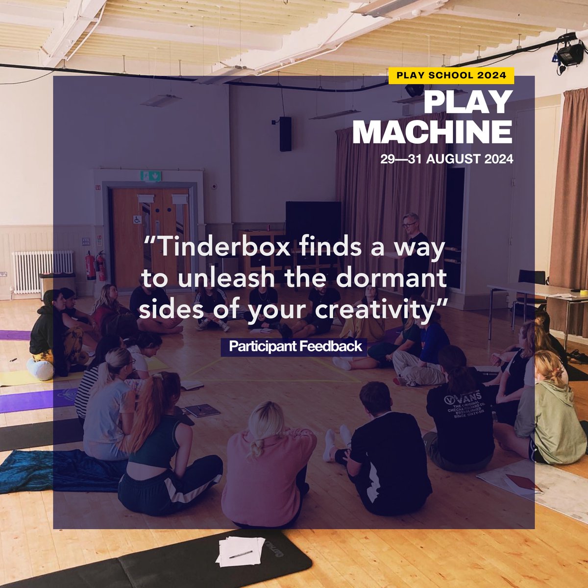 tinderboxNI's tweet image. Still time to join us for Play Machine this Thurs 29-Sat 31 August at Southbank Playhouse, Belfast. 

Learn the craft of creating stories, using movement dynamics and the methodology of play with Tinderbox&apos;s Artistic Director @patrickjoreilly.

Book here: tinderbox.org.uk/play-school