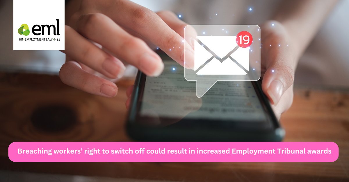 Labour’s campaign pledge to introduce a #righttoswitchoff is expected to come into force in Spring 2025. Breach of the code could result in #compensation increasing by up to 25%! Read our latest #blog for further information: rebrand.ly/vmphazm #employmentrights