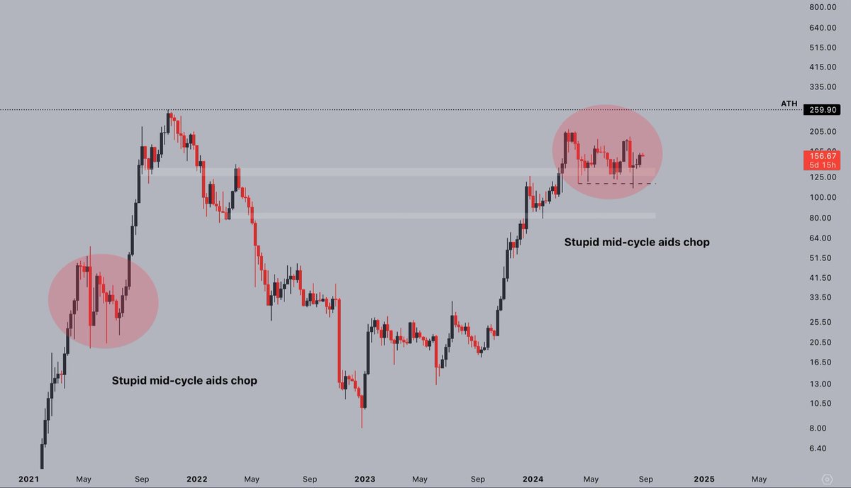 Pretty sure the 'stupid mid-cycle aids chop' won't last for much longer.

It's time for $SOL price discovery.

Bring it on.