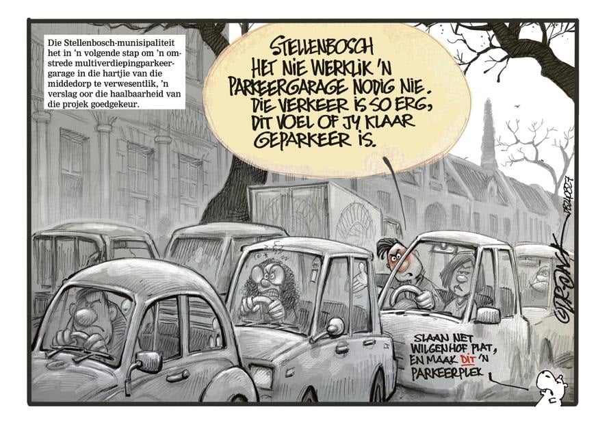 young_urbanists's tweet photo. In @Die_Burger today's elegantly rebutalling @StellMun false claims this parking garage in the centre of town will solve congestion. 

We need to prioritise a park-and-ride facility, fully implement the 2020 NMT plan and introduce a congestion charge. https://t.co/oz9tMdWI1Q