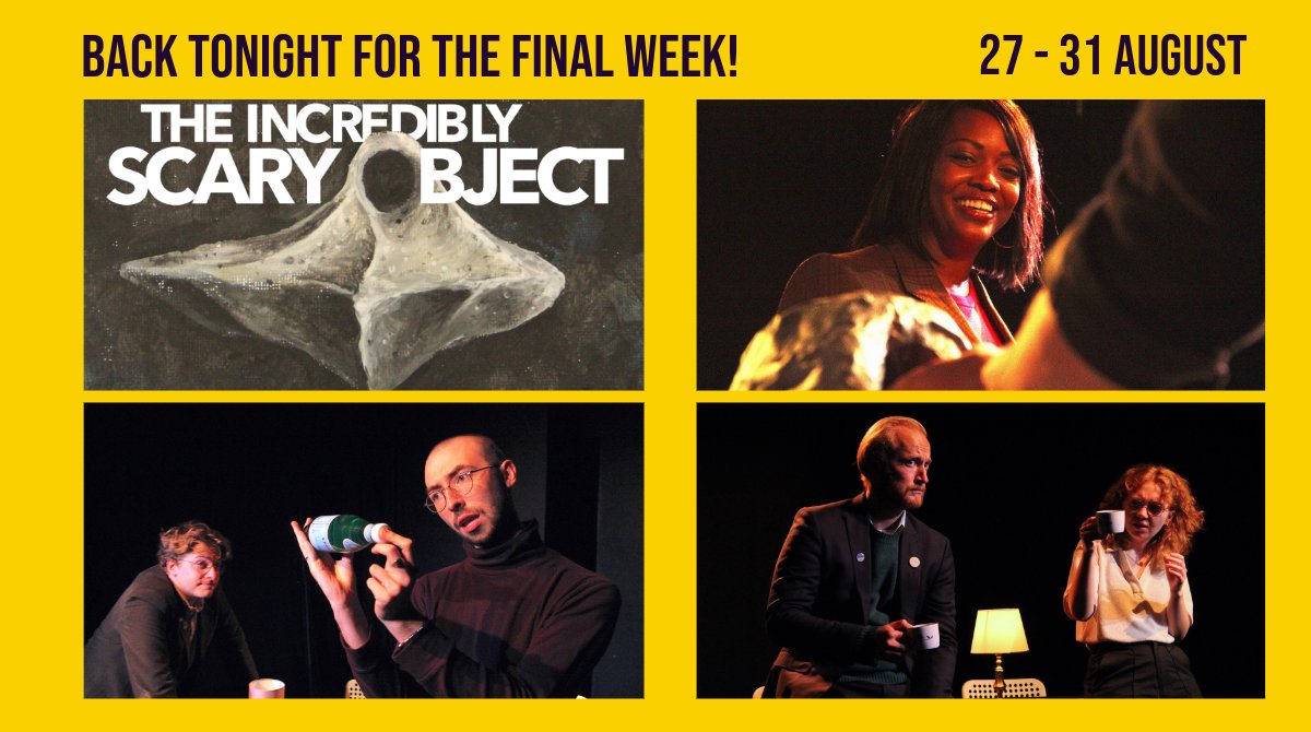Back tonight for the final week!
‘The Incredibly Scary Object’ from Sosij Productions
How do you tell the world that you have no idea what is going on?
'it is very funny' ★★★★ <a href="/theatreandtonic/">Emmie | Theatre&Tonic 🎭🍹</a>
Grab a ticket here: bit.ly/4etlu2H
<a href="/ScaryObjectPlay/">The Incredibly Scary Object</a>