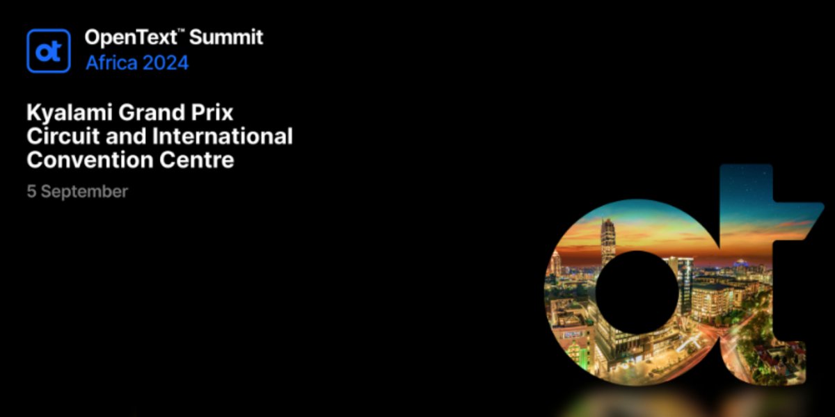 WaldeckCAnn's tweet image. Transform your industry at #OpenTextSummit2024 on Sep 5!

Discover #AI’s impact, gain practical insights, and network with experts: ow.ly/kz3s50SwQLN

#OpenTextAviator #DataAnalytics #OpenText #TakeFlight #AITrends #OTSummitAfrica2024 #Aviator #OpenTextSummitAfrica2024