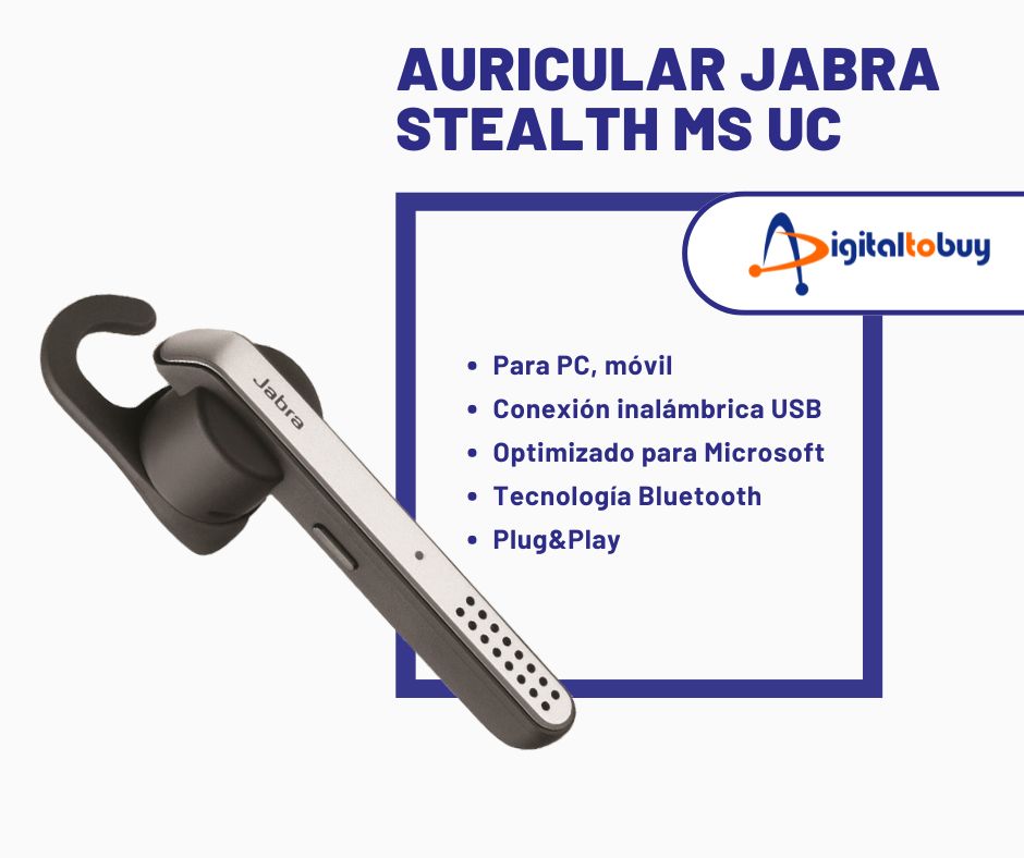 Digitaltobuy's tweet photo. 🔍Conoce el auricular Jabra Stealth MS UC: ligero, discreto y diseñado para ofrecerte comodidad excepcional durante horas de conversación sin interrupciones. Con tecnología #NoiseBlackout avanzada para llamadas claras 🎧 
#Jabra #AuricularesProfesionales

https://t.co/8w9Swc18sI https://t.co/N8VptE0knK