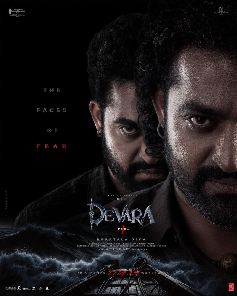 GossipKeeda's tweet photo. NTR Jr Unveils 'Faces of Fear' in New Poster of 'Devara: Part 1' - https://t.co/imKDLJ49vE - #Devara #Devara:Part1 #JanhviKapoor #NTRJr. #SaifAliKhan - #Regional https://t.co/K41w7Vcti0