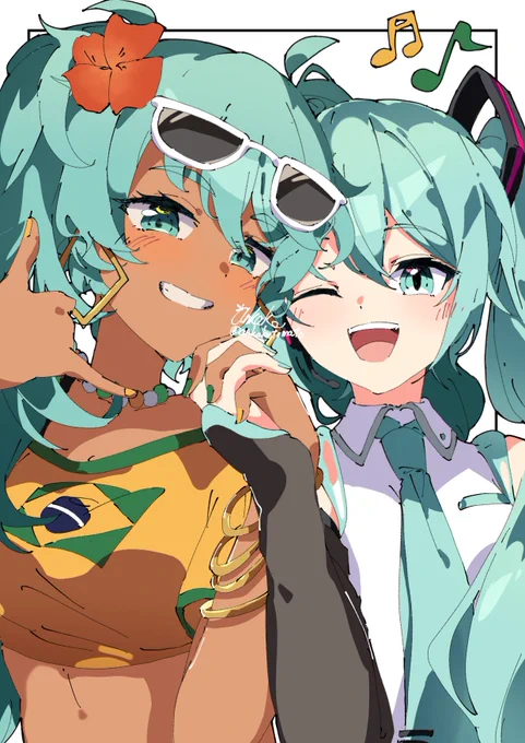 衝動描き。Love #初音ミク #brazilian_miku