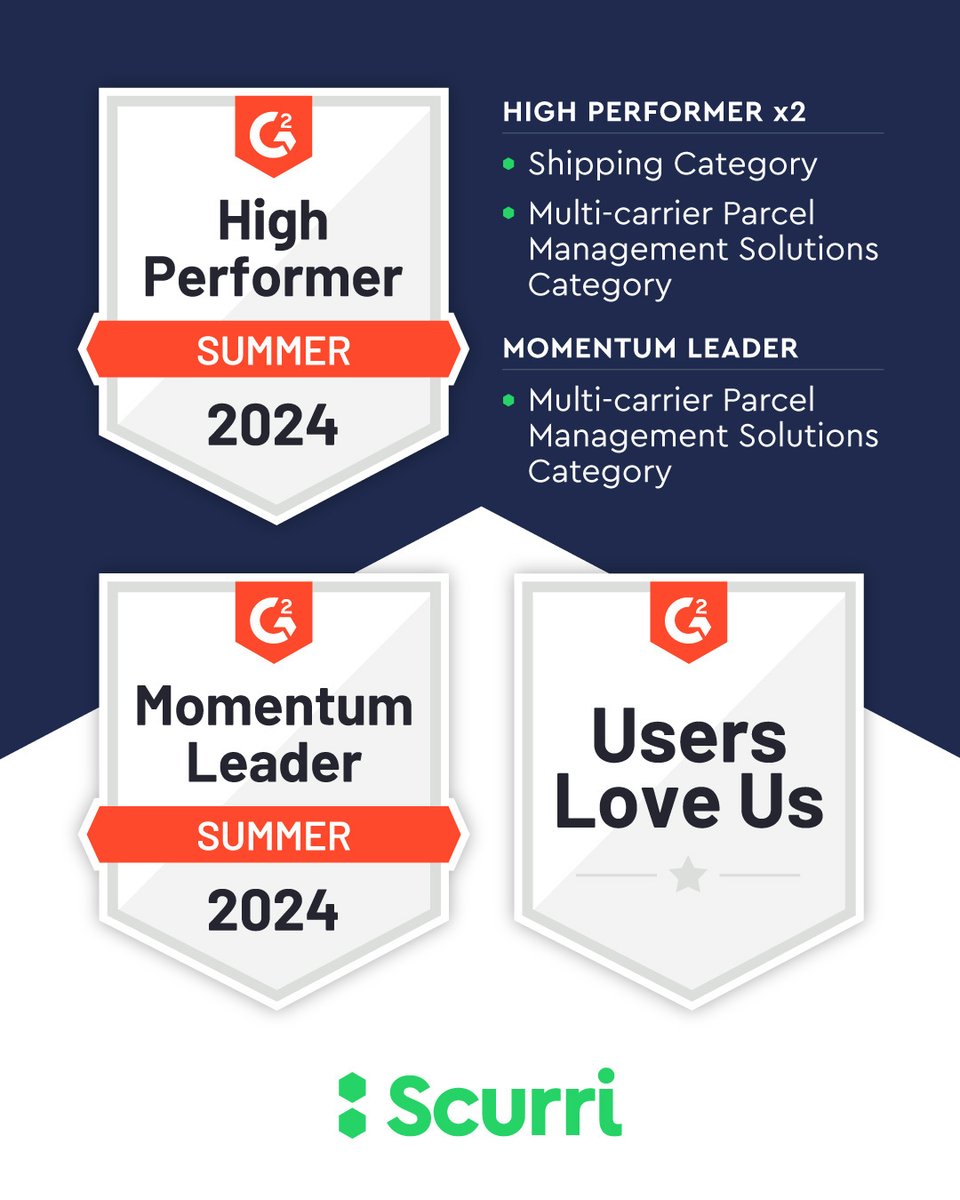 We're thrilled to have received four badges in the <a href="/G2dotcom/">G2</a> Summer 2024 report! Thanks to all of our customers for their continued support! #ecommerce #innovation