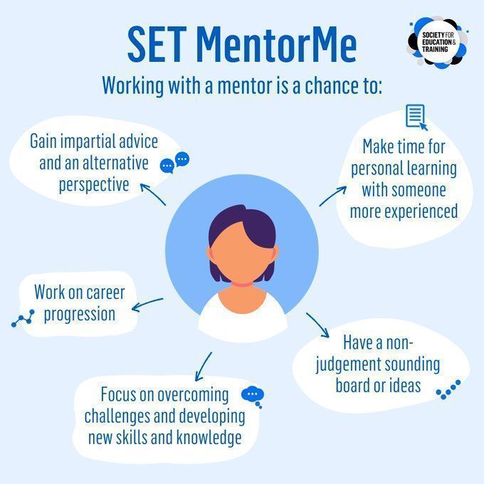 A mentor can be of benefit in many situations, from helping move to the next career level or overcoming challenges in an existing role. 

Find out about our peer-to-peer mentoring platform, SET MentorMe, exclusive to SET members - buff.ly/3yOVvmw