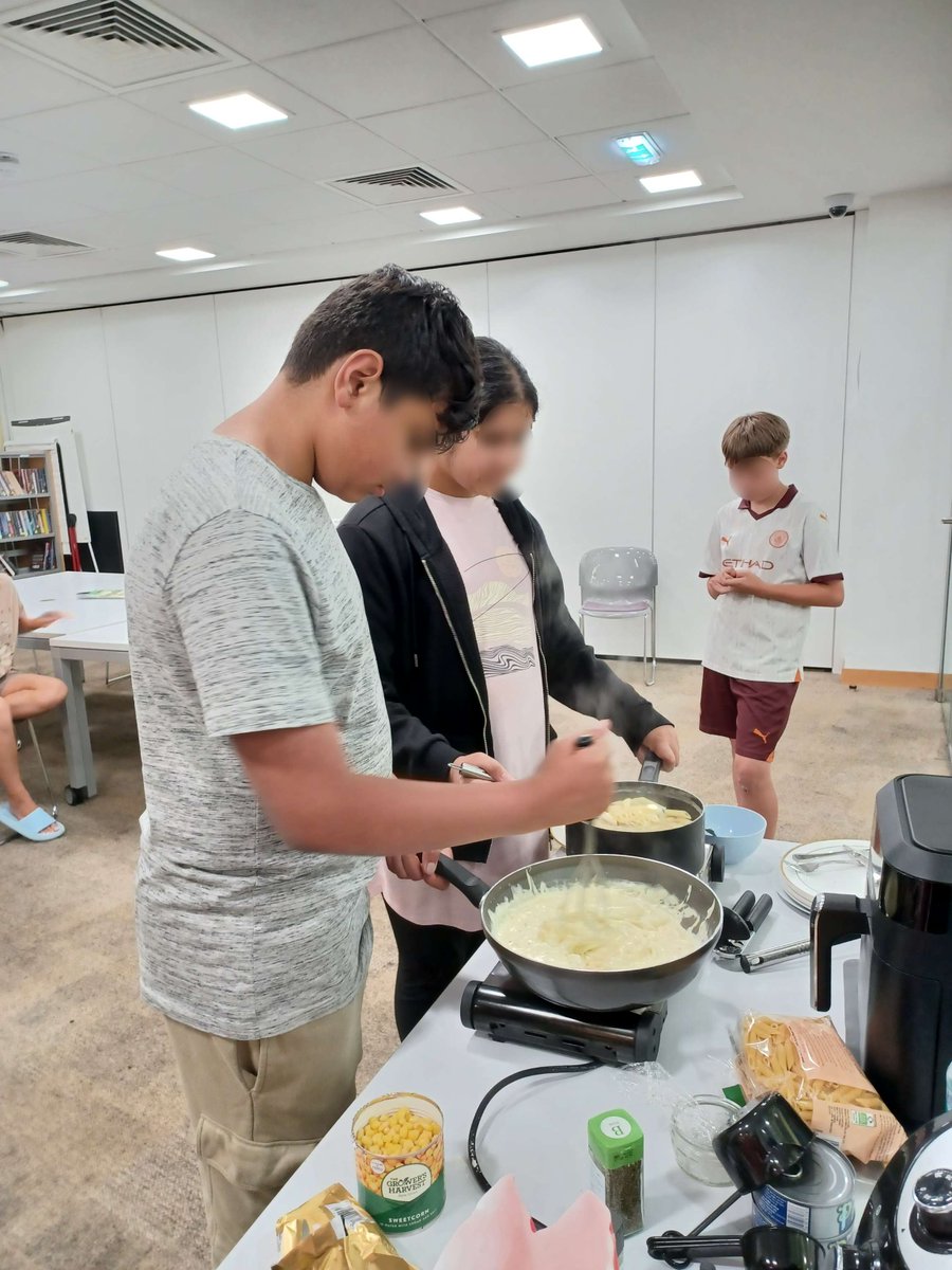 Cooking up some fun at our HAF session! 🍳 Each week, our Holiday Activity and Food (HAF) programme has a cooking session to learn new recipes and important cooking skills. From mixing to tasting, everyone had a blast creating delicious dishes together!