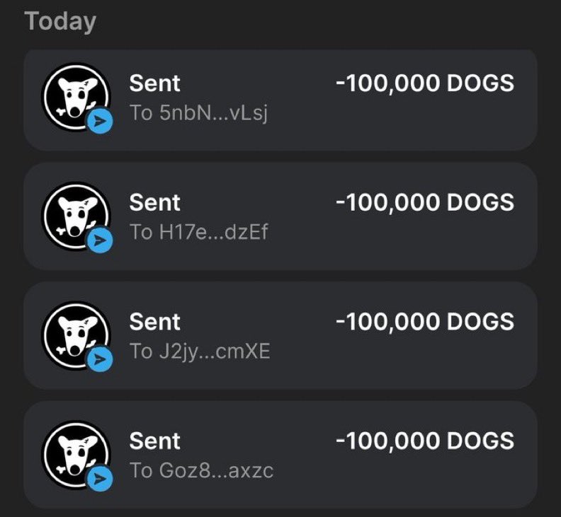 Airdrops0637's tweet image. You’ll receive 100,000 $DOGS 🦴

100,000 $DOGS ($1,149) each to the first 5000 people who like and retweets + follows  🔔

Drop your $TON wallet address 👇