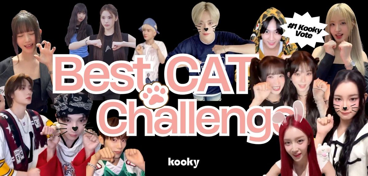 kooky__official's tweet photo. Kooky Special Ranking | #BestCatChallenge
VOTE NOW 👉https://t.co/QkiGOf4kDA
📅 ~ September 3rd, 12PM (KST)
🏆 #1 idol will be promoted with an advertisement banner on the Kooky's ranking page.
🆕 We will link your group's most recent music video on our site through the clickable ad banner to promote your artist!
🎁 J2N, a K-Pop creator, will upload a reaction and duet with the #1 kpop idol cat challenge on his 165k-subscriber channel!
📌 Check out the bonus polls below!