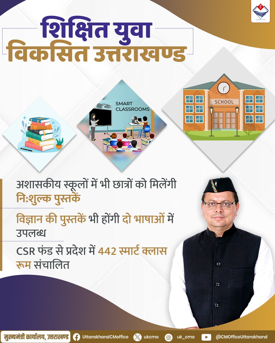 ukcmo's tweet image. शिक्षित युवा, विकसित उत्तराखण्ड 

#NewEducationPolicy
#SmartClasses
#Uttarakhand