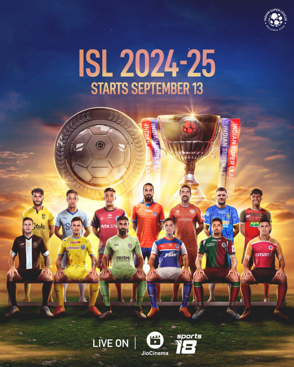 IndSuperLeague's tweet photo. 𝐁𝐀𝐂𝐊 𝐖𝐈𝐓𝐇 𝐀 𝐁𝐀𝐍𝐆! 💥

The much awaited Indian Super League 2024-25 kicks off on Friday, September 13, 2024, LIVE only on @JioCinema and @Sports18

Read More: https://t.co/0Xwdykp279

ISL 2024-25 fixtures till 30th Dec, 2024 👉 https://t.co/4GAfUaemrf 

Download the fixtures 👉 https://t.co/ujXjttlEke

#ISL #LetsFootball #ISLisBack #ISLonJioCinema #ISLonSports18 | @IndianFootball