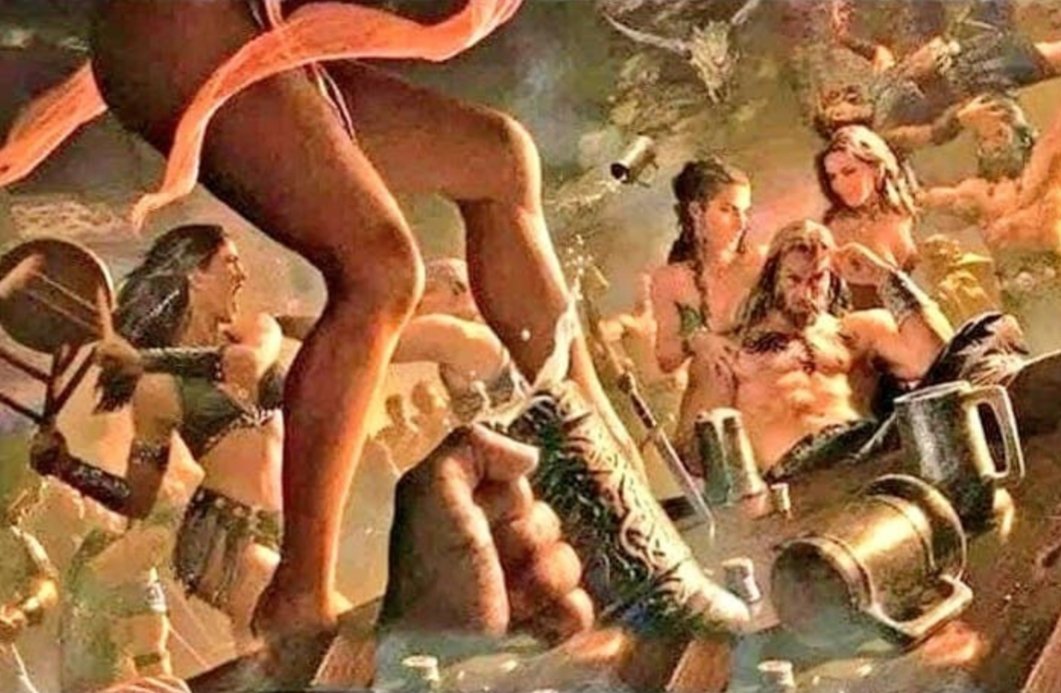 Birçok inançta erkekleri savaşa ikna etmek için türlü oyunlar hazırlanmıştır. Çünkü savaş demek yenen taraf için ganimet, kadın, zenginlik demekti. Bir de ölüm riski var tabii. Ölenler için de bir cennet yaratılmış. Iskandinav mitolojisinde Vikingler, savaşta ölen savaşçıların