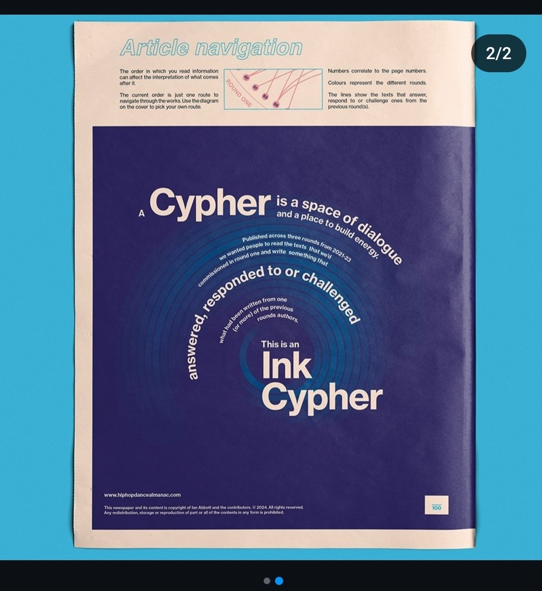 Pleased to announce that the 3 papers I wrote for The Hip-hop Dance Almanac's <a href="/InkCypher/">Ink Cypher</a> have been published in an in print edition for purchase here🫶🏿🫶🏿🫶🏿
ko-fi.com/s/fdbc38700f
Buy to support independent journalism of black culture, links to read articles in next tweet