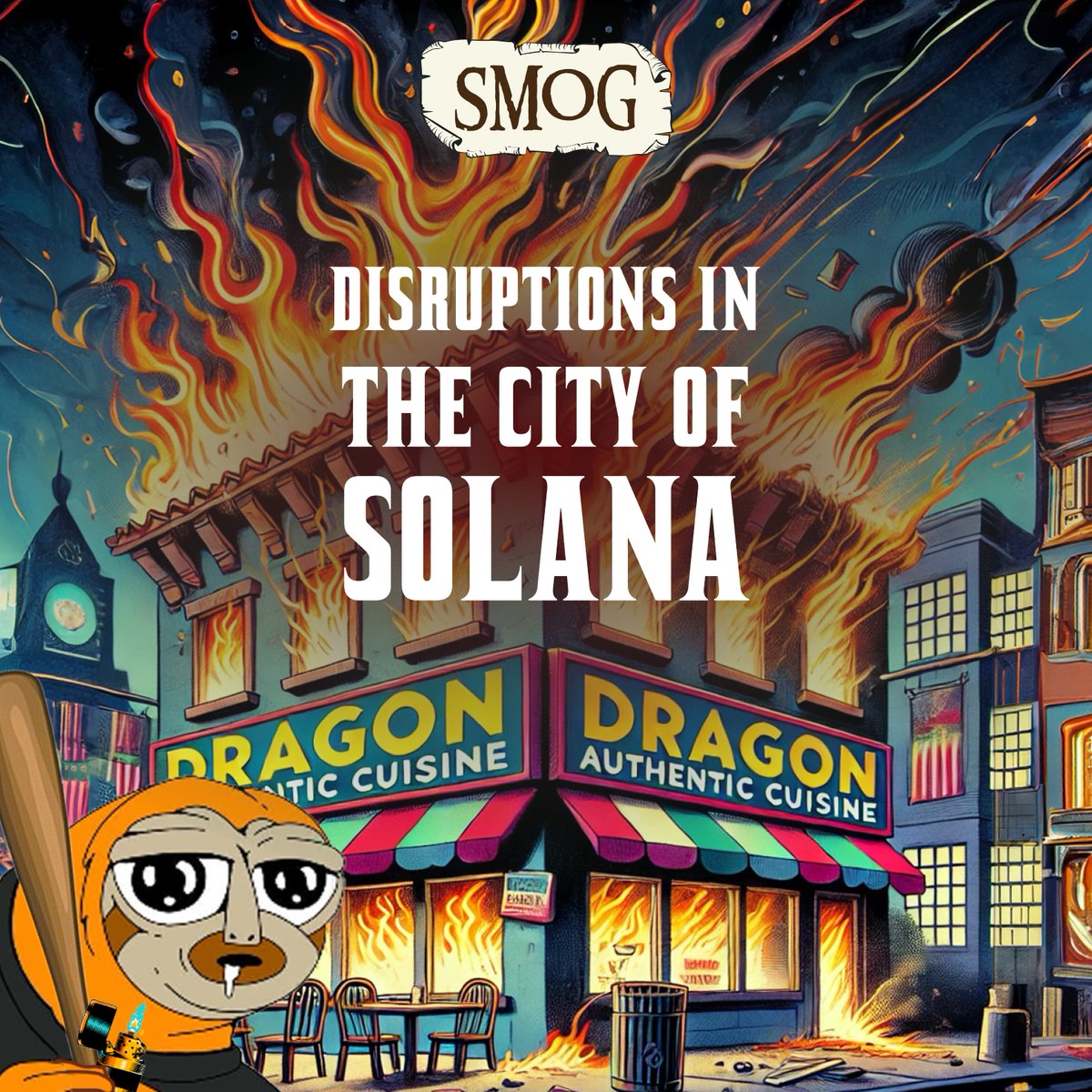 SMOGToken's tweet photo. Chapter 2 - Disruptions in the City of #Solana🔥

The #SMOG Family's grip tightened as new threats loomed over Sol🏙️

"We hit fast, we hit hard" #SMOG declared, ready to quash the upstart #Memecoin mob!🐲

As violence flared, they prepared to defend their empire at all costs!💣👊 https://t.co/thnljYumXz