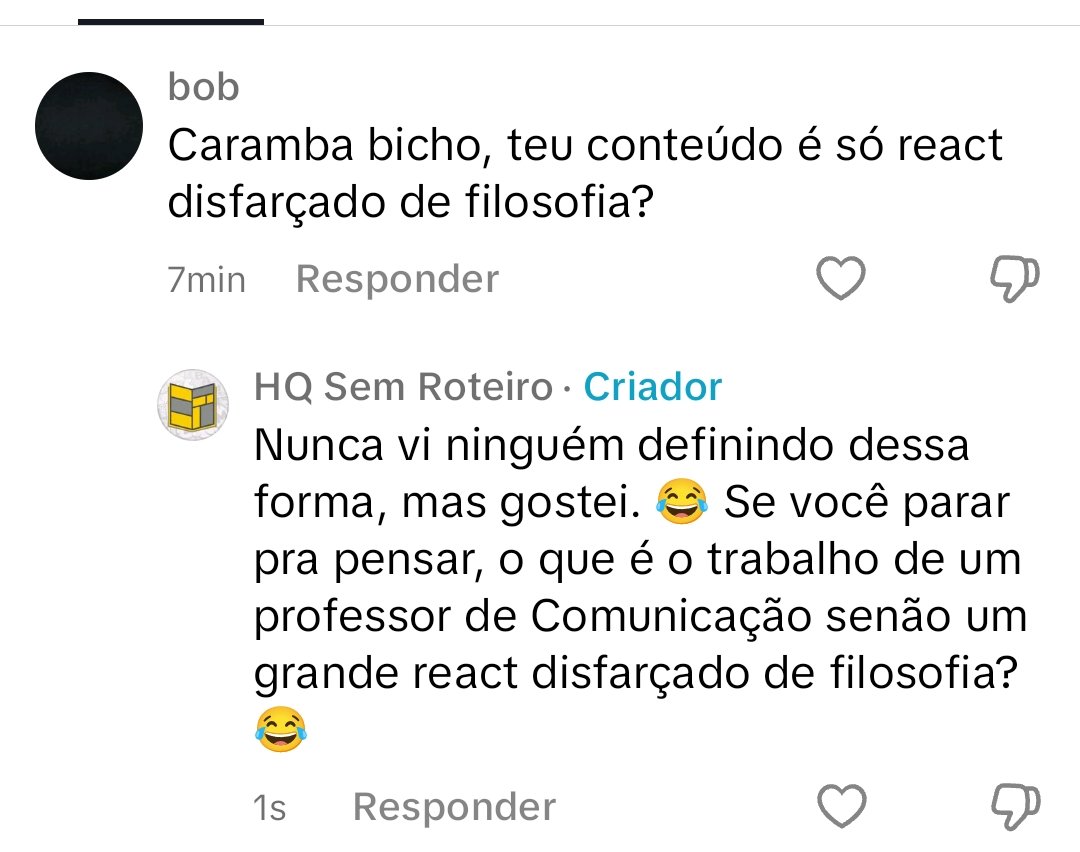 HQSemRoteiro's tweet photo. Eu AMEI esse comentário. 🤣🤣🤣 https://t.co/VzlZZsCvpT
