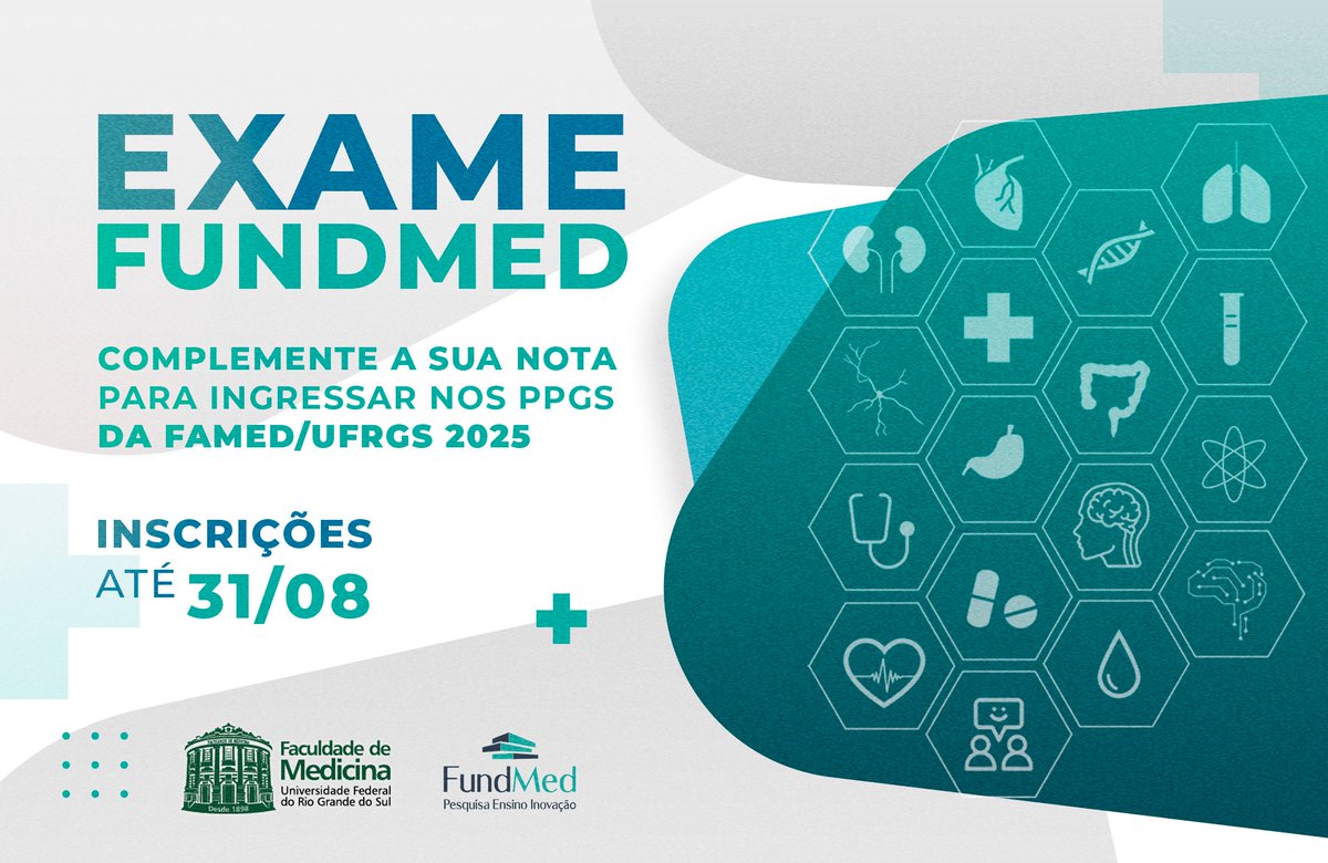 As inscrições para o Exame FUNDMED que complementam a nota nos processos seletivos para ingressar nos Programas de Pós-Graduação da Famed/UFRGS encerra suas inscrições no próximo dia 31 de agosto.