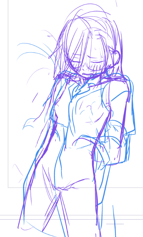 性擬態再会編でボツになったコマたち。全部エロです(♂タ×♀若) 